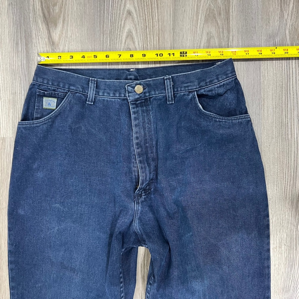 Wrangler For Women Vintage High Waisted Straight Leg Jeans Dark Wash 8x34 Indigo - Picture 5 of 9